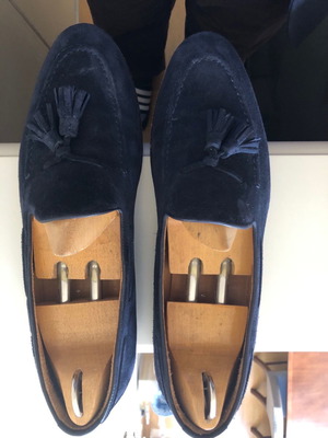 Two pairs of Ralph Lauren suede shoes used, size 41, blue and khaki
