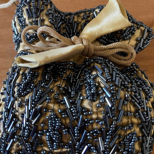 Vintage Indian Beaded Pouch Bag Satin Shoulder Bag New