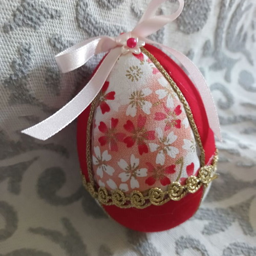 Set of 3 decorative Easter eggs 8 cm, like new, red