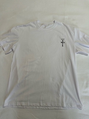 cactus jack white tshirt embroidered with tags