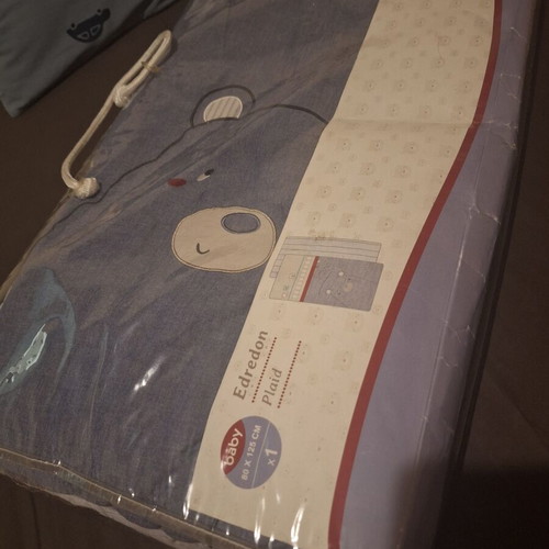 Premaman baby blanket like new, 100% cotton, blue, 80x125 cm