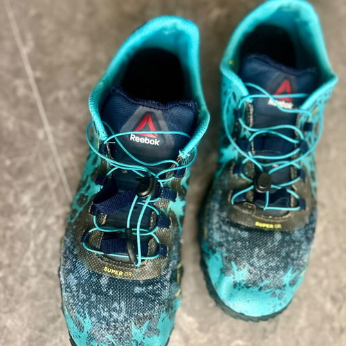 Reebok All Terrain Super OR running shoes, size 44, turquoise black