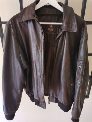 Heeli leather jacket used, brown, size L