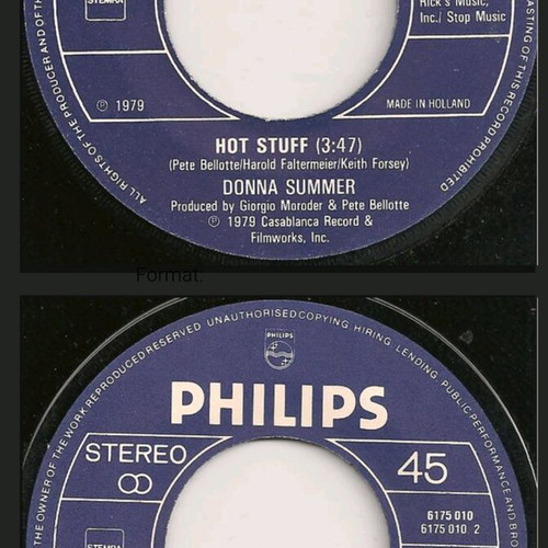 Donna Summer Hot Stuff vinyl 7", 45 RPM, single used