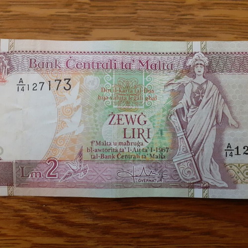 Malta 2 Liri banknote 1967