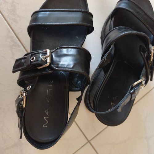 Makris black flatform sandals size 37 used