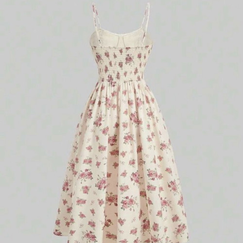Shein Cottagecore Coquette Φόρεμα S Νέο Φλοράλ με Κορσέ