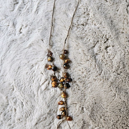 Medium-length necklace used, brown