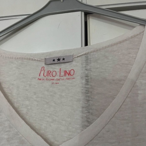 Linen short-sleeve blouse white, like new, size medium