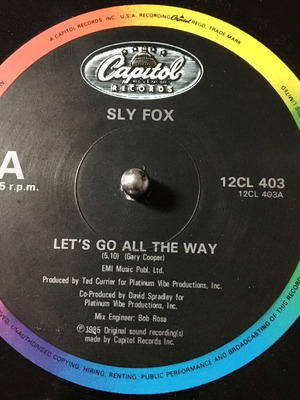 Sly Fox Let's Go All The Way βινύλιο μεταχειρισμένο, 12", 45 RPM, single pop