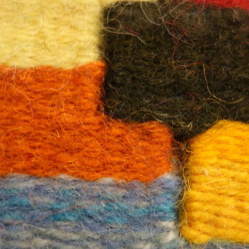 Woven wall hanging with squares new