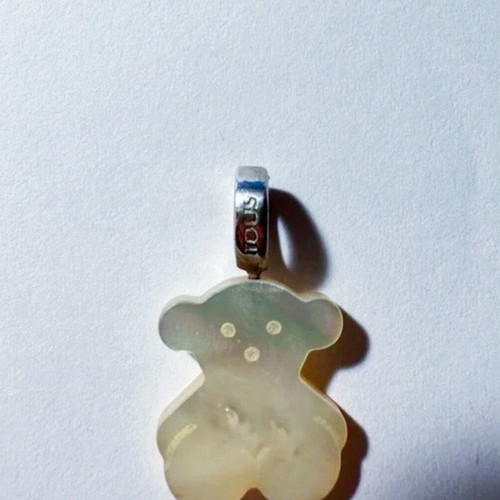 Authentic Tous pendant charm from mother of pearl like new, beige and silver