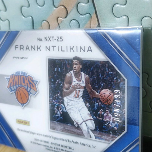 Frank Ntilikina Spectra Collectible Card with Worn Jersey Piece like new