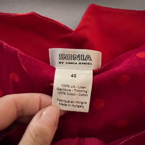 Sonia Rykiel polka dot shorts like new, size L, red pink