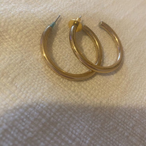 Earrings used, fake, gold-colored