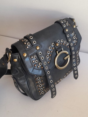 Shoulder bag black used 25x20 cm