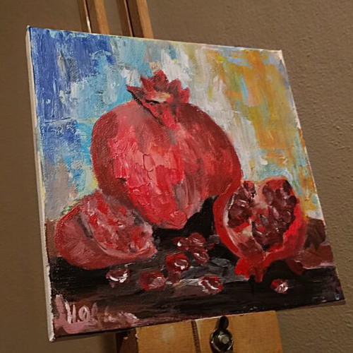 Art canvas handmade with acrylic paints and acrylic paste