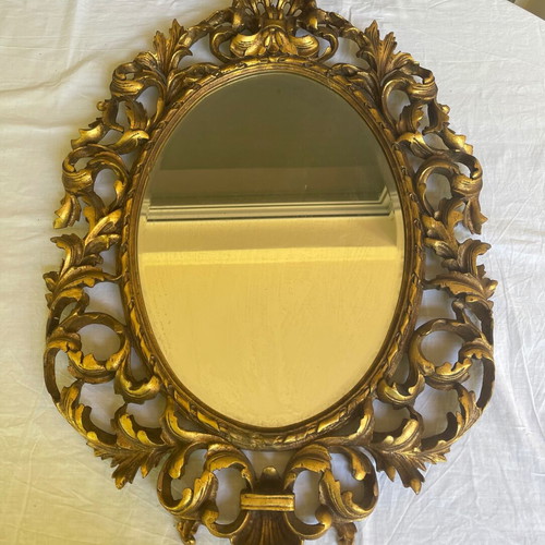 Antique mirror used with hand-carved frame over 100 years old