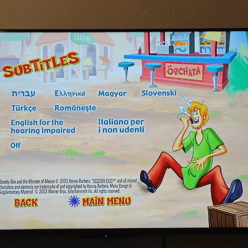 Scooby Doo and the Monster of Mexico DVD used with subtitles