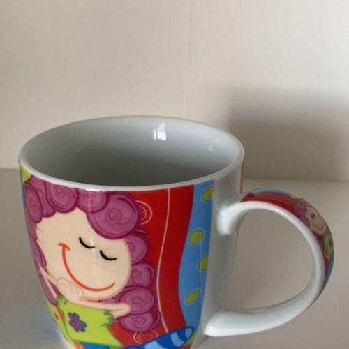 Vintage colorful mug like new, over 30 years old