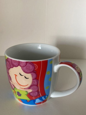 Vintage colorful mug like new, over 30 years old