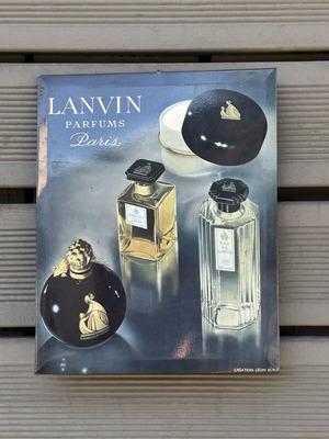 Vintage διαφημιστική πινακίδα Lanvin Parfums Paris 27,5×22 εκ.