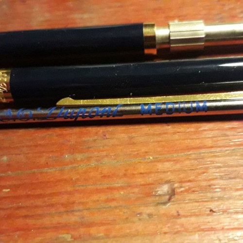 S.T DUPONT 18k GOLD NAVY BLUE VINTAGE LAQUE deCHINE