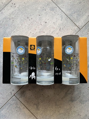 Uniglass Iris Glasses set of 6 new, 29cl Smile of the Child