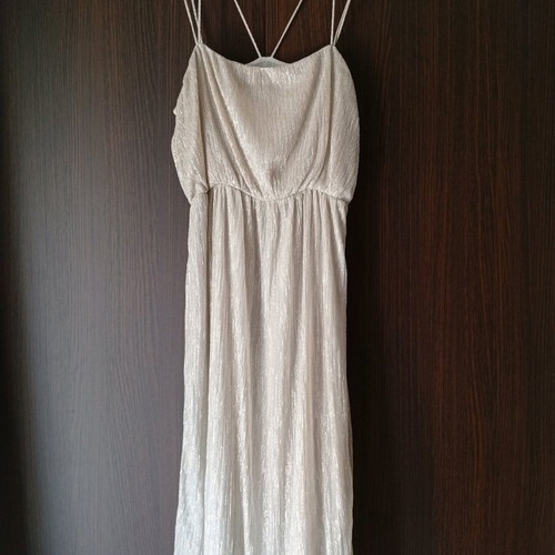 Zara women's dress new, silver, size M