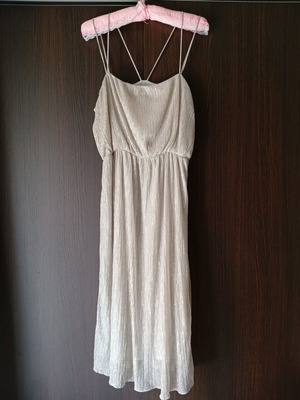 Zara women's dress new, silver, size M