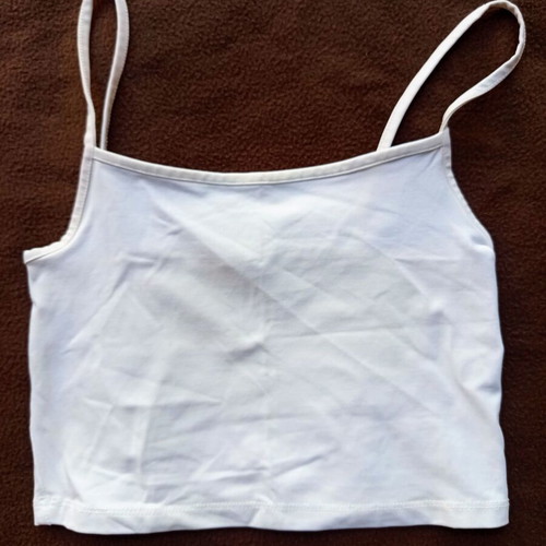 Stradivarius women's white crop top spaghetti straps size S like new