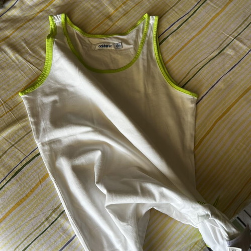 Adidas cotton shirt like new, white and green, sizes M and L