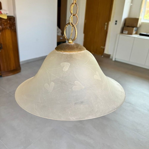 Glass ceiling light like new
