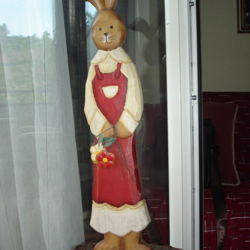 Wooden decorative bunny like new, 62cm height
