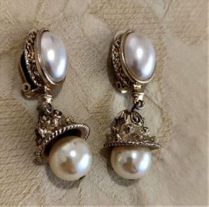 Vintage σκουλαρίκια με πέρλες