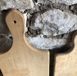 Vintage set of three wooden cutting and serving boards