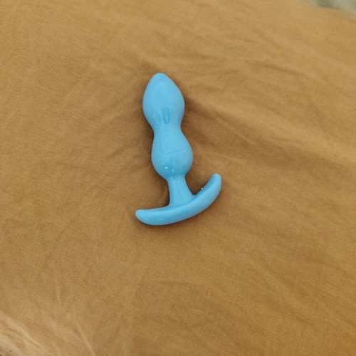 Blue Anatomical Butt Plug Double Bulb M/L New