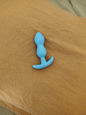 Blue Anatomical Butt Plug Double Bulb M/L New
