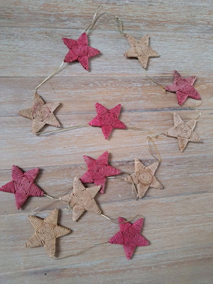 Christmas handmade garlands with stars set of 2 pieces like new