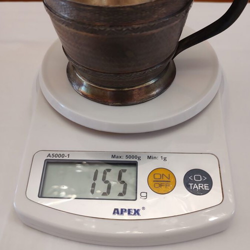 Silver cup from Tsarist era with handmade carved luxury decoration like new