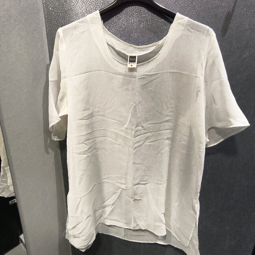 White semi-transparent short-sleeve blouse Eco like new, size L