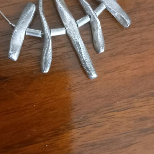 Silver aged hammered necklace