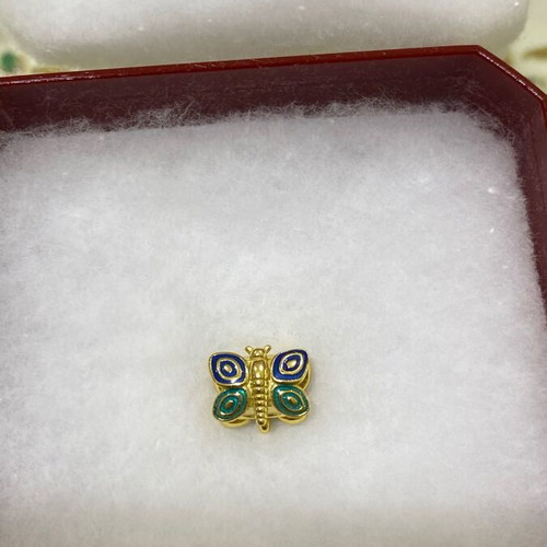 Silver (925) gold-plated butterfly charm new