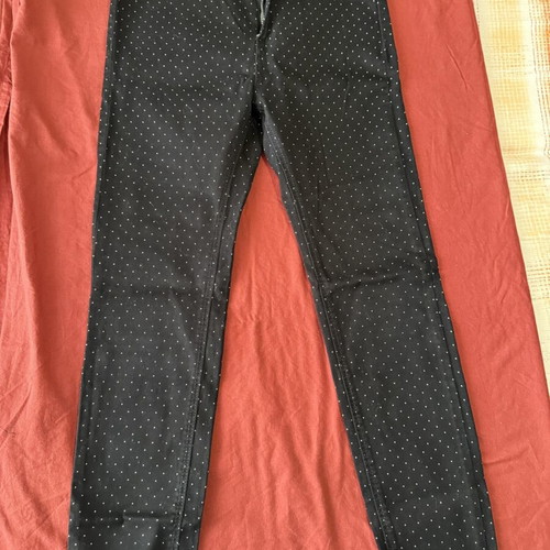 Star Body H high-waist polka dot jeans like new, size M 38 10, black