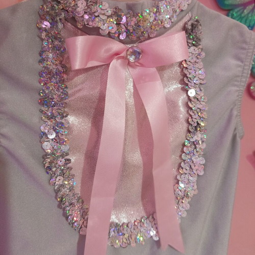 Rhythmic gymnastics leotard like new for 5-6 years, grey and pink