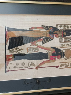 Αυθεντικοί αιγυπτιακοί πάπυροι μεταχειρισμένοι με κάδρα 60×50, σετ 3 τεμαχίων