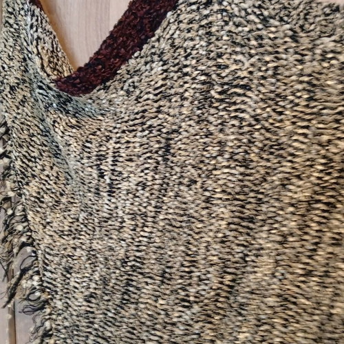 Sleeved spring cape, Italian, chenille yarn, one size