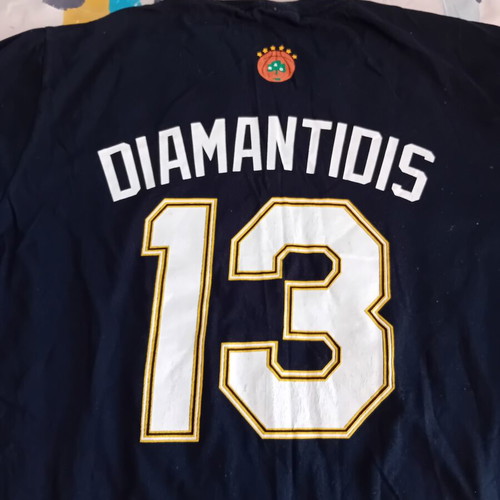 Panathinaikos basketball t-shirt Diamantidis used, size XXL, collectible jersey