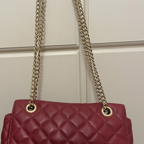Michael Kors red leather shoulder bag