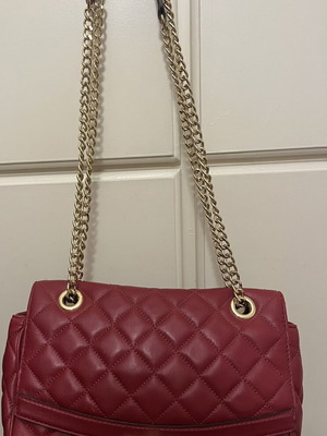Michael Kors red leather shoulder bag